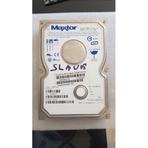 Disque Dur Maxtor Diamondmax Plus 9 Ide 80 Go Ata/133Hdd Y3H2XSTE