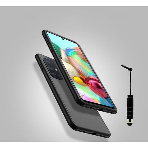 Coque De Protection 360° Pour Samsung Galaxy A71 6.7" Avant Et Arrière Avec Verre Trempé - Noir + Mini Stylet