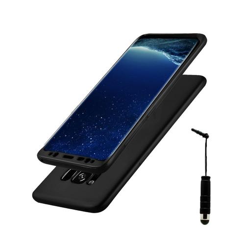 Coque De Protection 360° Pour Samsung Galaxy S8+/ Galaxy S8 Plus 6.2" Avant Et Arrière Avec Verre Trempé - Noir + Mini Stylet