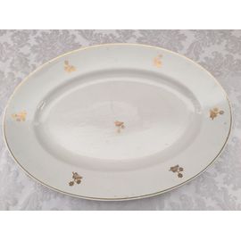 Ancien Grand Plat Faïencerie De Lunéville K&g Demi-Porcelaine Art De La Table