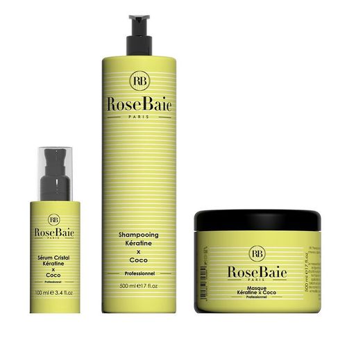Gamme Rose Baie Shampoing Masque Serum Keratine Coco 