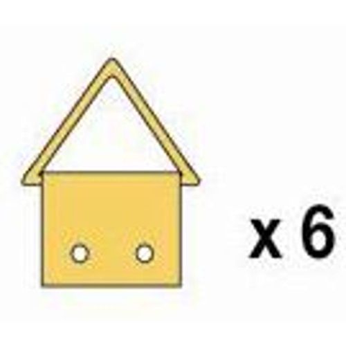 Lot de 6 attaches triangulaires 9 mm + 12 clous  coloris : Laiton.