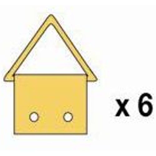 Lot de 6 attaches triangulaires 11 mm + 12 clous  coloris : Laiton.