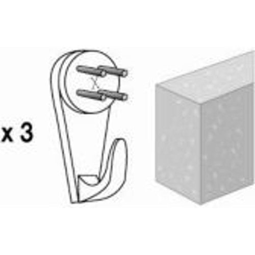 3 crochets de fixation X spécial béton n°3