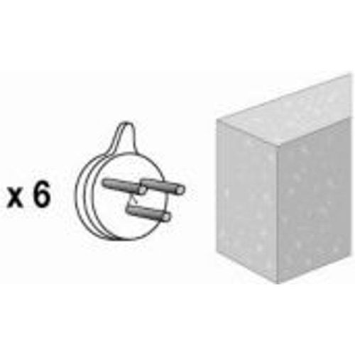 6 crochets de fixation X spécial béton n°1