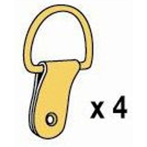Lot de 4 attaches étrier simples 15 mm + fixations  coloris Laiton.