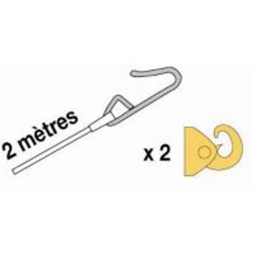Câble de 2 mètres en nylon + 2 crochets de sécurité couleur laiton.