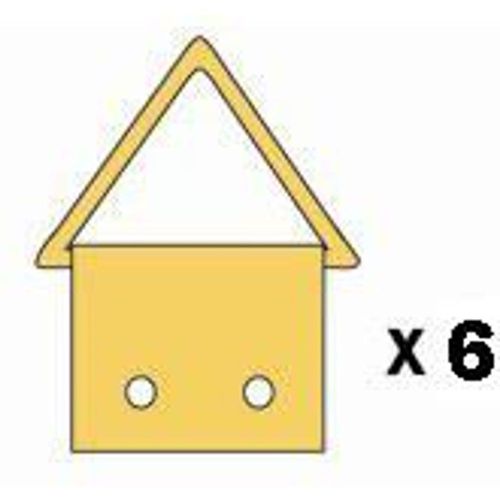 Lot de 6 attaches triangulaires 16 mm + 12 clous  coloris : Laiton.