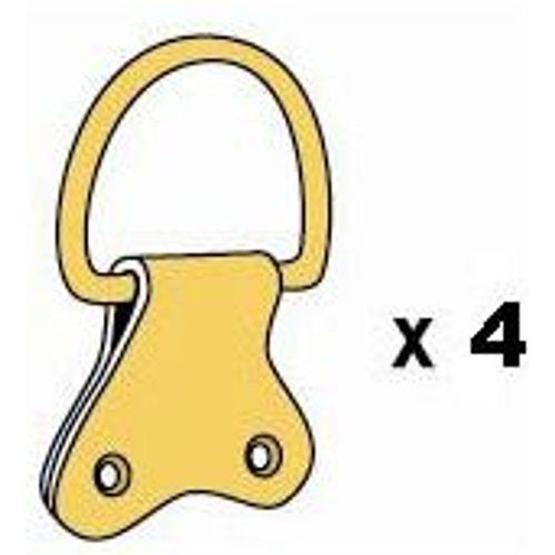 Lot de 4 attaches étrier doubles 20 mm + fixations  coloris : Laiton.