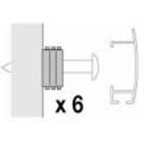Lot de 6 clips pour fixation de cimaise déco  blanc.