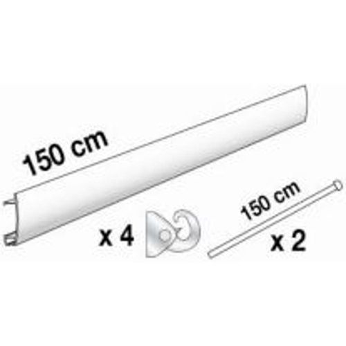 Kit déco en aluminium coloris blanc 1m50.