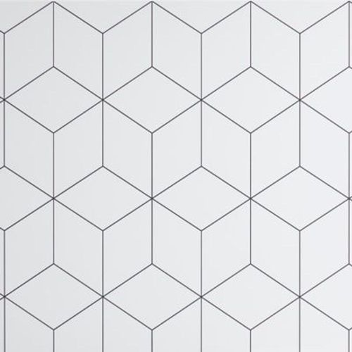 Crédence de cuisine GoodHome Nepeta géométrique blanc l. 180 cm x H. 60 cm x Ep. 3 mm