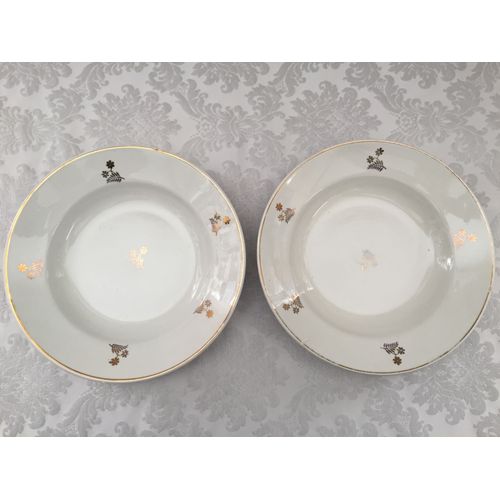 Anciennes 2 Assiettes Creuses Faïencerie De Lunéville K&g Demi-Porcelaine 