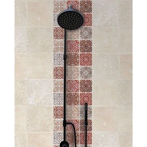 Mosaïque travertin Baroque marron 10 x 10 cm pierre naturelle