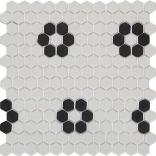 Mosaïque noir et blanc 30x30cm Glina