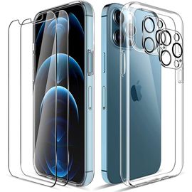 Coque Silicone Tpu Pour Iphone 13 (6,1) + 2 Verres Trempes Ecran Et 2 Protections Camera Arriere
