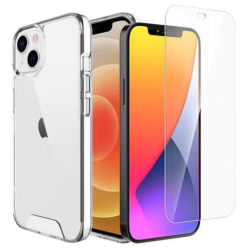 Coque Pour Iphone 13 Pro Max Silicone Tpu Transparente + 2 Verres Trempes Film Vitre Protection D'ecran