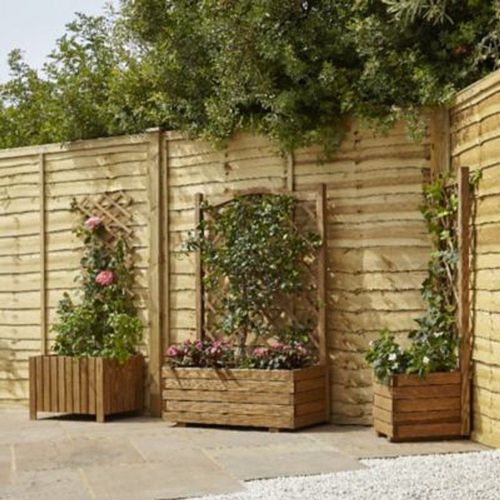 Jardinière Avec Treillis Bois Blooma Bopha Marron 90 X 35 X H.140 Cm