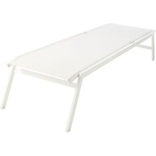 Bain De Soleil En Métal Et Toile Goodhome Batz Blanc