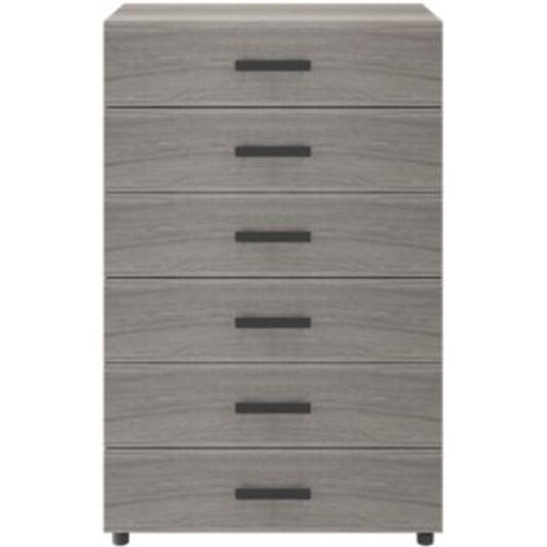 Commode Sur Pieds Effet Chêne Grisé 6 Tiroirs Goodhome Atomia H. 112 5 X L. 75 X P. 45 Cm