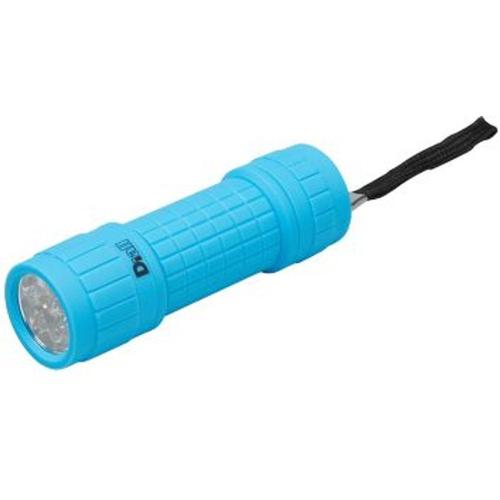 Petite lampe torche LED caoutchoutée bleue Diall 27 lumens