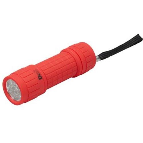 Petite lampe torche LED caoutchoutée rouge Diall 27 lumens