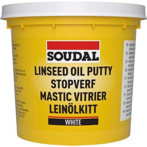 Mastic vitrier Soudal blanc 1kg