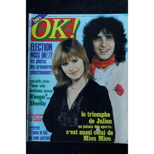 Ok ! Âge Tendre 54 - 24 Au 30 Janv. 1977 - Julien Clerc Miou Miou - Ringo Sheila - Cloclo - Sylvie