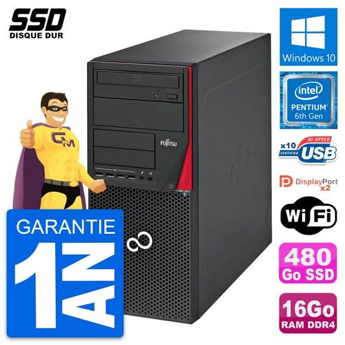 PC Tour Fujitsu Esprimo P756 MT Intel G4400 RAM 16Go SSD 480Go Windows 10 Wifi