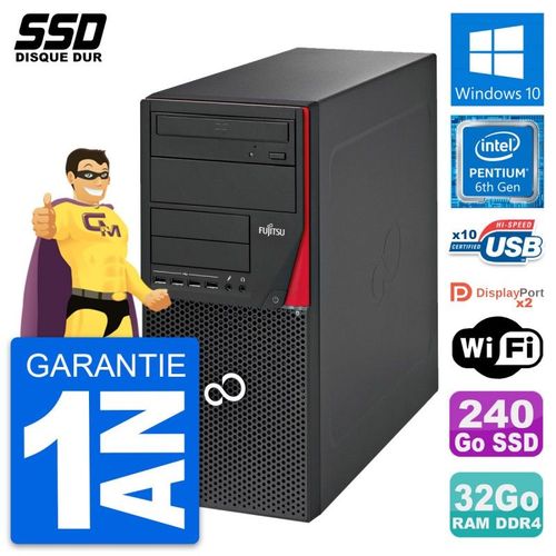 PC Tour Fujitsu Esprimo P756 MT Intel G4400 RAM 32Go SSD 240Go Windows 10 Wifi