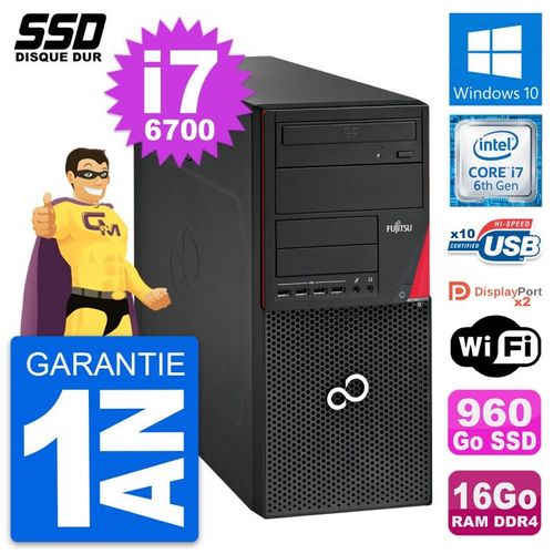 PC Tour Fujitsu Esprimo P756 MT Intel i7-6700 RAM 16Go SSD 960Go Windows 10 Wifi