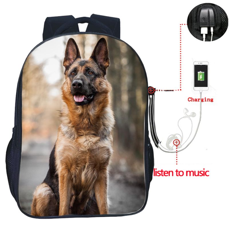 Sac  Dos De Chargement Usb Pour Animaux Allemands Sac D'co... - 3