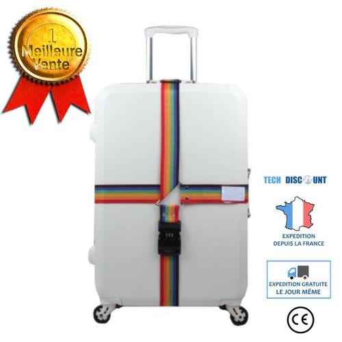 TD® Valise de sécurité avec verrouillage par mot de passe sangle de valise à bagages ceinture à bagages avec étiquette - Coloré