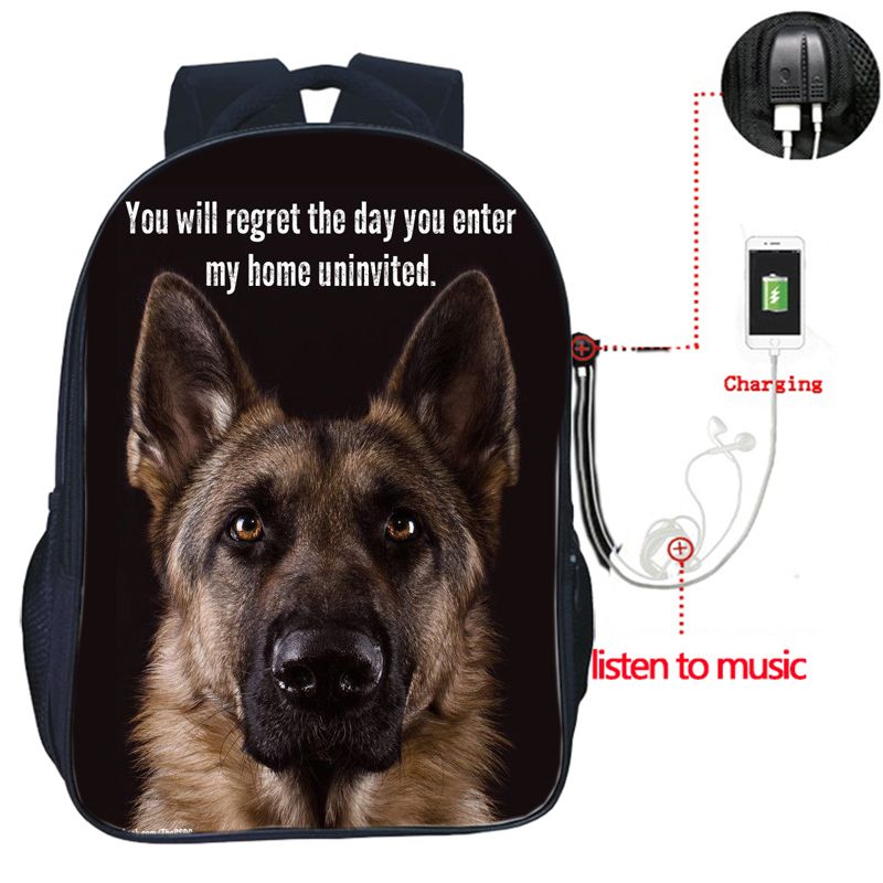 Sac  Dos De Chargement Usb Pour Animaux Allemands Sac D'co... - 2