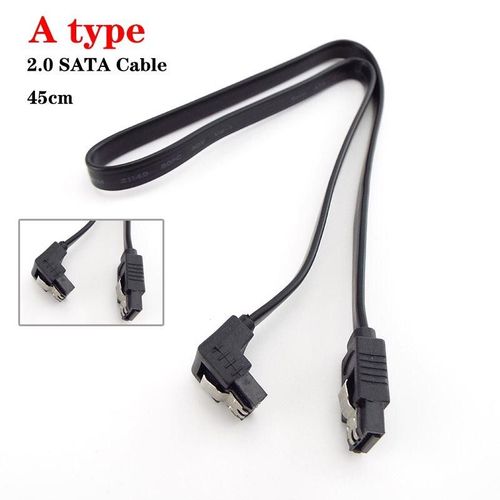 Câble SATA 3.0 6 Gb/s 26AWG pour disque dur de 40cm et 45cm, haute vitesse à 90 degrés, transfert de données pour ordinateur