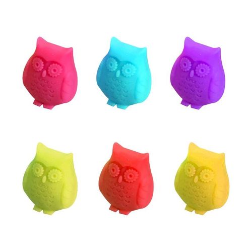 Ensemble De 6 Marqueurs De Verre À Vin Rouge, Mignon Hibou En Silicone, Breloques En Verre, Étiquettes D'identification, Étiquettes De Tasse, Signes Pour Bar De Fête