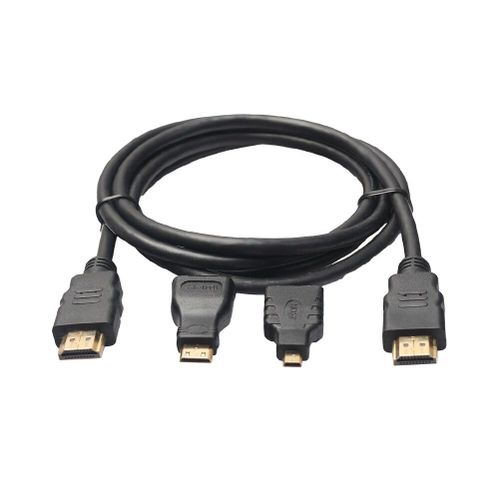 câble Micro HDMI 3 en 1 V1.4 vers HDMI, adaptateur plaqué or, convertisseur pour Xbox360 pour PS3 HDTV 1080P Mobile