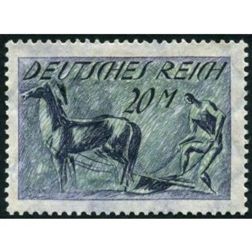Allemagne, Rép. De Weimar 1921, Début De Période Inflation, Beau Timbre Yvert 163, Laboureur Et Son Cheval, Neuf*.
