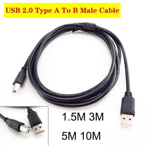 Câble USB 2.0 A vers B mâle pour imprimante d'étiquettes, rallonge haute vitesse 1.5m 3m 5m 10m