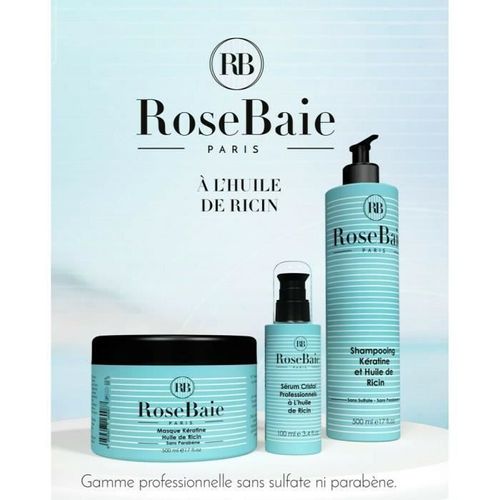 Gamme Rose Baie Shampoing Masque Serum Keratine Ricin 