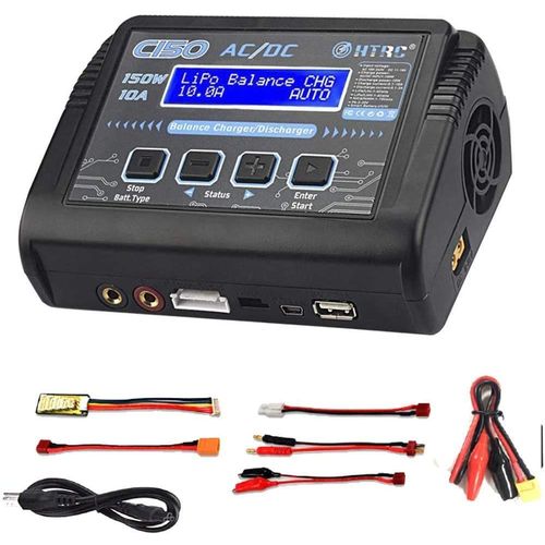 Yunique France 1 Pièce Htrc Lipo Rc Chargeur Balancing Downloader 150w 10a 1-6s Ac / Dc C150 Pour Nicd Li-Ion Life Nimh Lihv Pb Smart Battery (Noir)-Yunique Green-Clean-Power