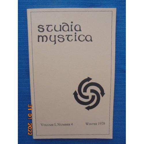 Studia Mystica, Volume 1, Number 4 (Winter 1978)