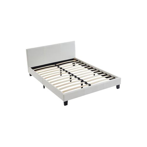 Lit Cornelius Ii - 140 X 190 Cm - Simili Blanc