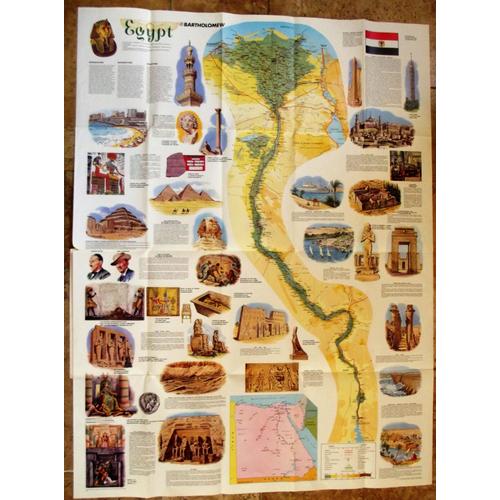 Carte Illustrée Egypte 101 X 76 Cm