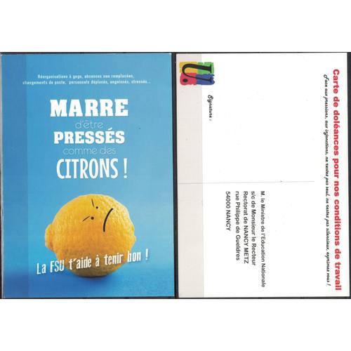 France Carte Postale Cp Postcard Marre D'être Pressés Comme Des Citrons