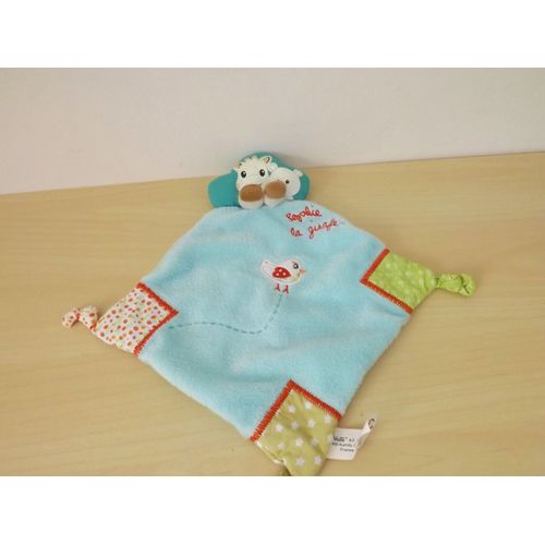 Doudou Girafe Bleu Oiseau Vulli