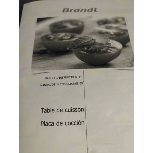 Guide manuel d'instruction notice pour table de cuisson Brandt 2021 en français et espagnol