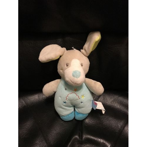 Doudou Chien Bleu Nuage Et Étoiles Sucre D'orge