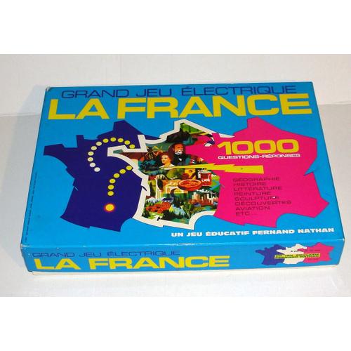 La France 1000 Questions Reponses Éducatives Nathan - Jeu De Societe Vintage Grand Jeu Électrique 1973