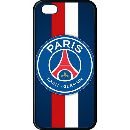 Coque Iphone 5c - Psg Paris Saint Germain Bleu Blanc Rouge - Noir